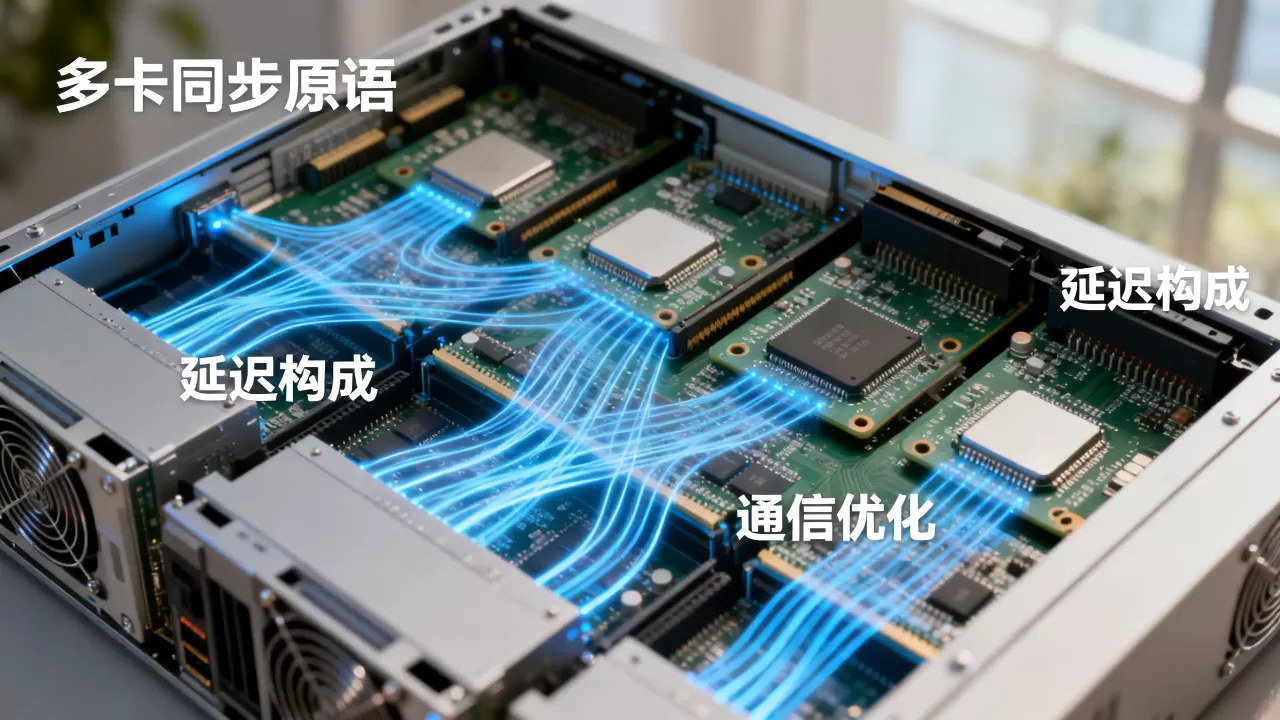 多卡间同步原语的延迟是怎样构成的？同步原语延迟原因，多卡通信优化