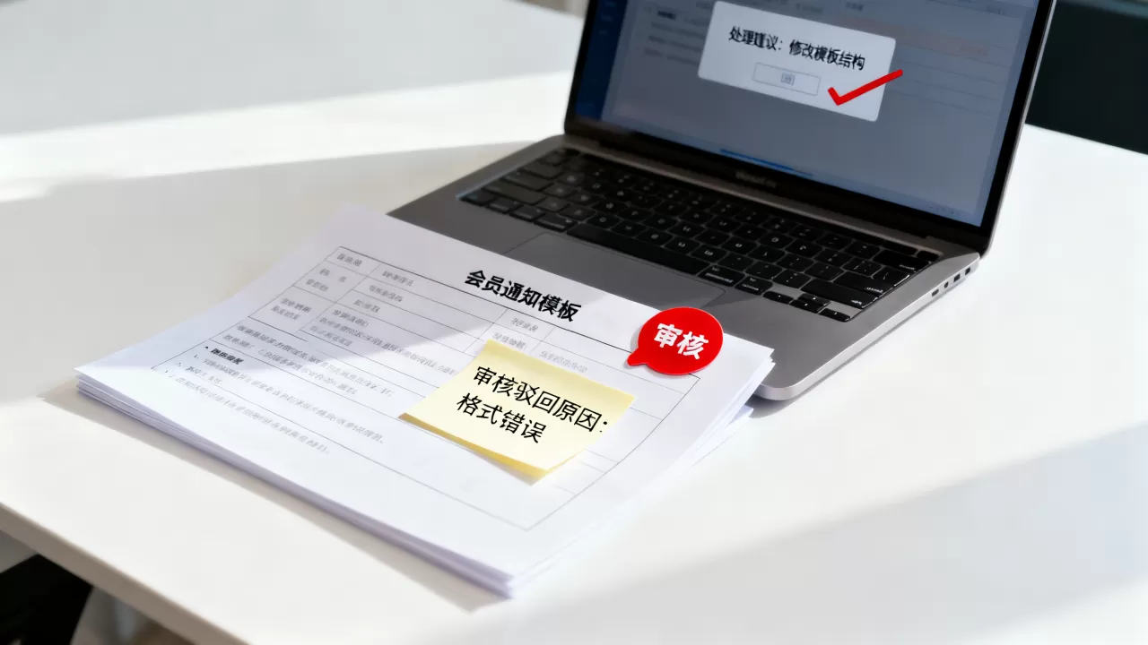 发会员通知的公司模板审核驳回原因及处理建议是什么?模板审核不过怎么办? 发会员通知的公司模板审核驳回原因及处理建议是什么?模板审核不过怎么办?