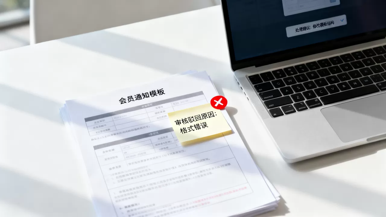 发会员通知的公司模板审核驳回原因及处理建议是什么?模板审核不过怎么办? 发会员通知的公司模板审核驳回原因及处理建议是什么?模板审核不过怎么办?