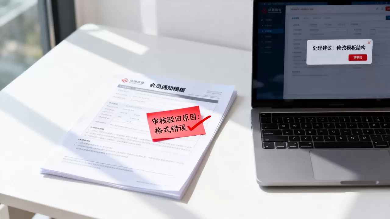 发会员通知的公司模板审核驳回原因及处理建议是什么?模板审核不过怎么办? 发会员通知的公司模板审核驳回原因及处理建议是什么?模板审核不过怎么办?