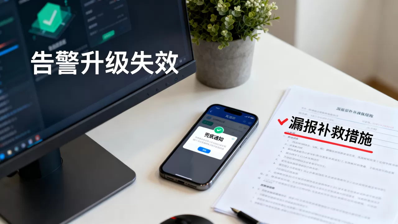 告警升级失效后如何兜底通知？漏报补救措施有哪些