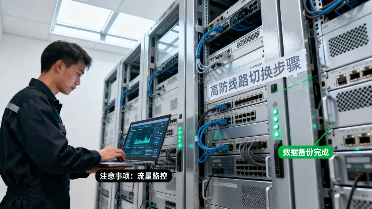 合服期间被攻击怎么平滑切到高防线路,有哪些注意事项? 合服期间被攻击怎么平滑切到高防线路,有哪些注意事项?
