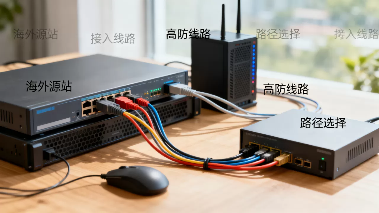 海外源站接入高防线路的路径选择