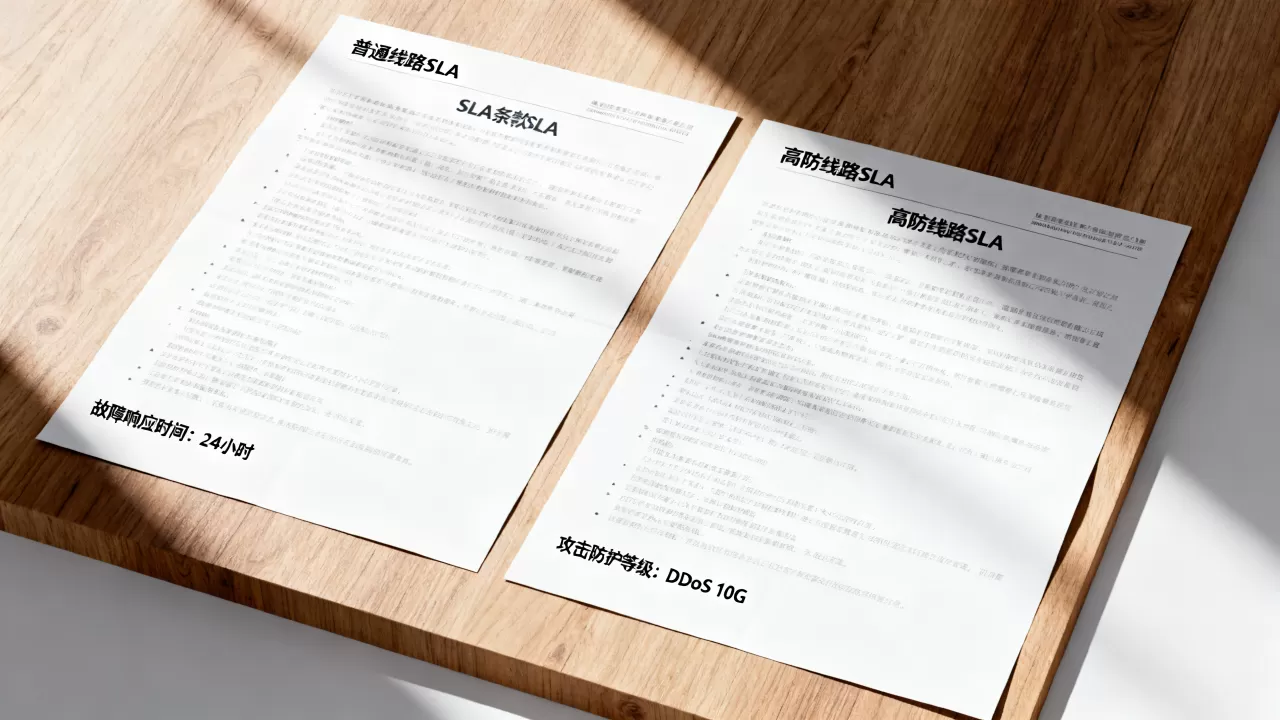 普通线路与高防线路的SLA条款差别在哪 普通线路与高防线路的SLA条款差别在哪