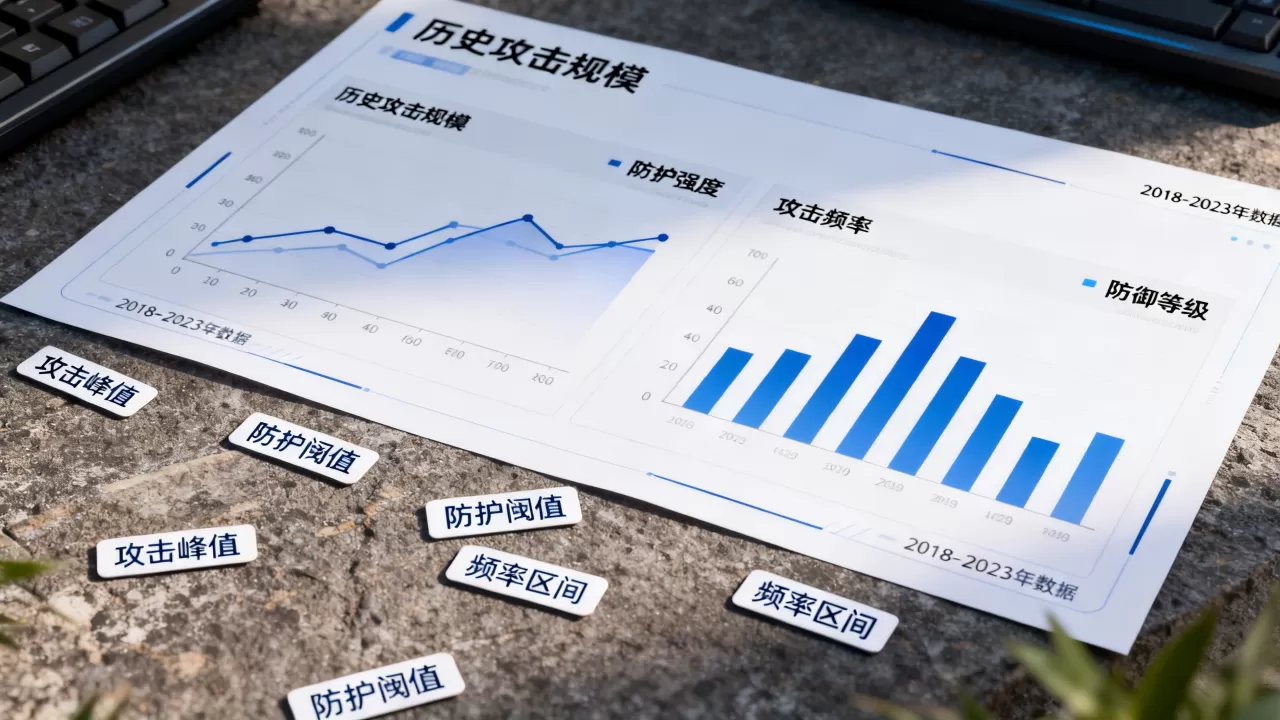 怎么按历史攻击规模评估该配多强防护，如何根据攻击频率确定防御等级？