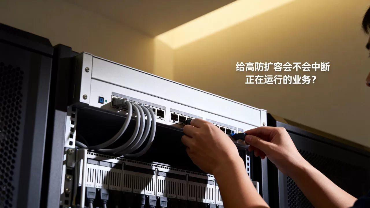 给高防扩容会不会中断正在运行的业务？