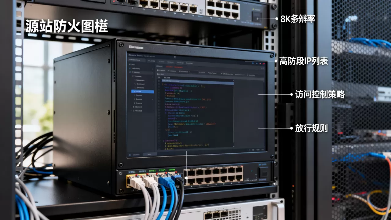 源站防火墙只放行高防段的配置示例思路是什么，怎么配置