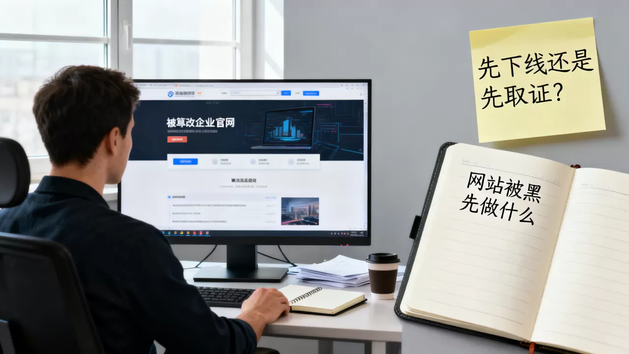 企业官网被篡改之后先下线还是先取证？，网站被黑先做什么