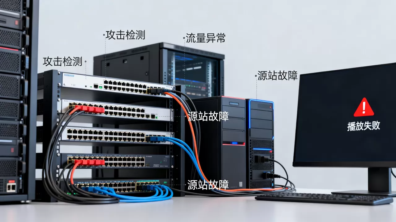 视频点播源站被攻击导致播放失败怎么排查?视频源站被攻击播放异常原因 视频点播源站被攻击导致播放失败怎么排查?视频源站被攻击播放异常原因