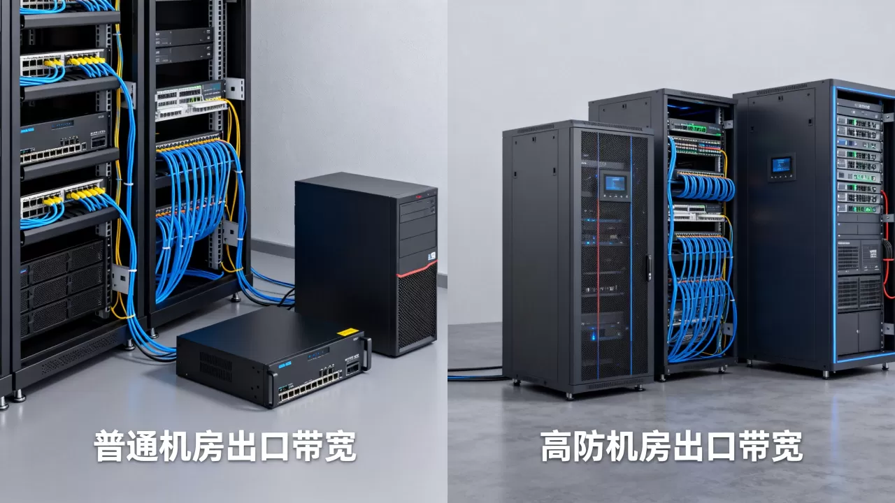 普通机房与高防机房的出口带宽差在哪，高防机房带宽和普通机房有什么区别