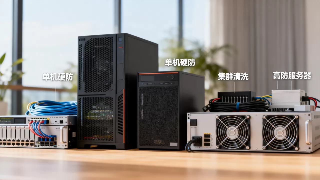 单机硬防和集群清洗，业务该站哪一边？高防服务器怎么选才不踩坑？
