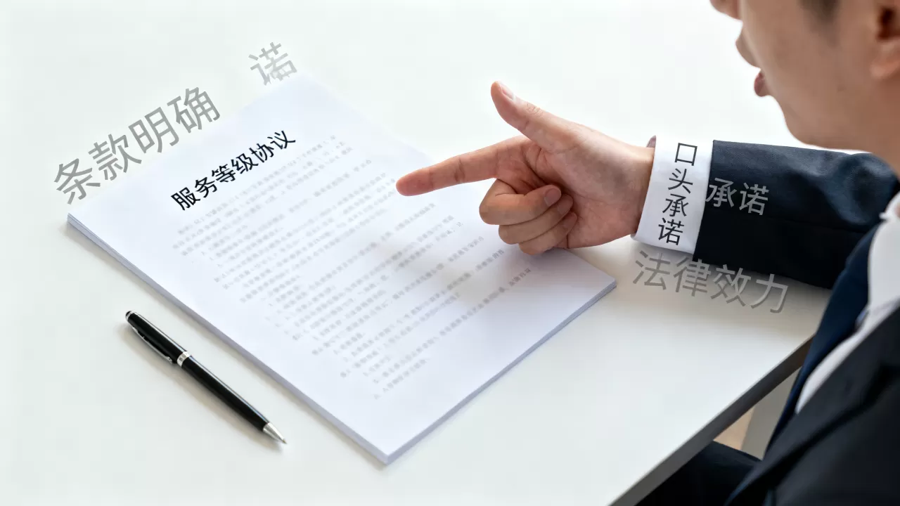 服务等级协议跟业务员的口头承诺是两码事吗,服务等级协议和口头承诺哪个有效? 服务等级协议跟业务员的口头承诺是两码事吗,服务等级协议和口头承诺哪个有效?