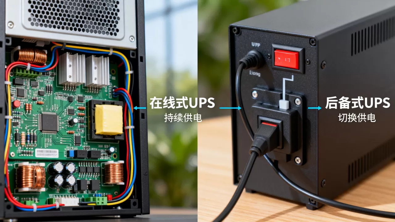 UPS在线式和后备式在工作原理上的核心差异 UPS在线式和后备式在工作原理上的核心差异