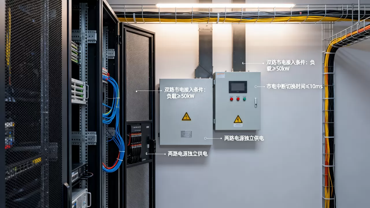 什么情况下机房需要配置双路市电接入？双路市电接入条件有哪些