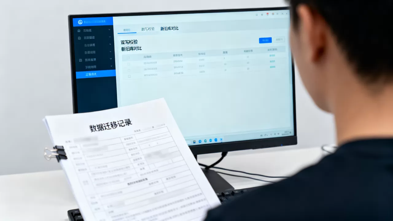 数据迁移后如何用双写校验新旧库记录一致？双写校验新旧库一致性方案