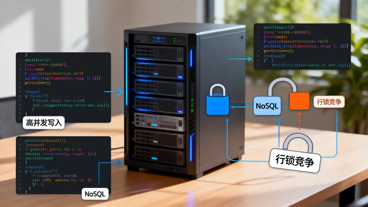 高并发写入能用NoSQL缓解行锁竞争吗，关系库行锁竞争怎么解决？