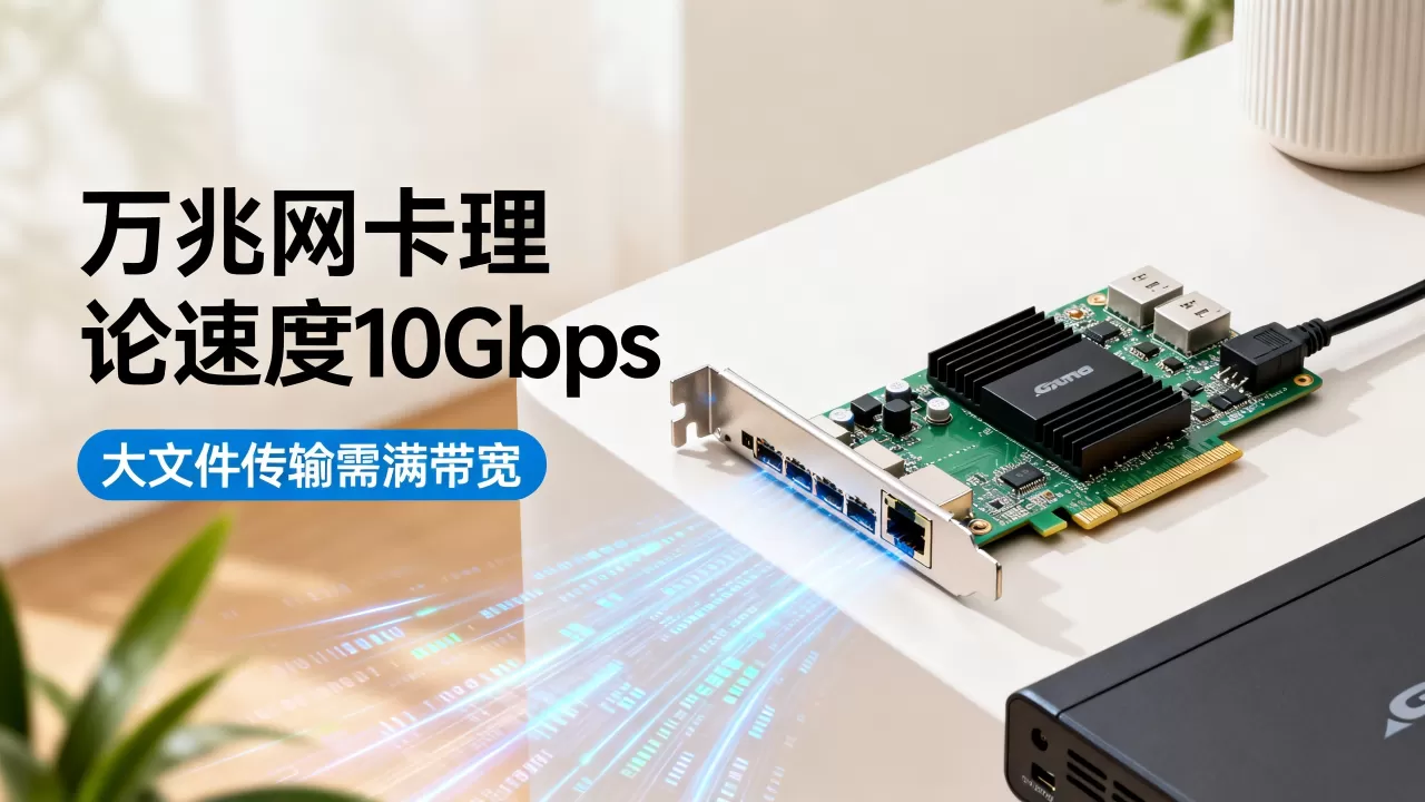 大文件传输要靠万兆口跑满带宽，万兆网卡传输速度多少？
