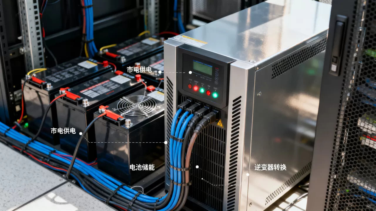 机房UPS不间断电源工作原理是什么，如何通俗理解不停电机制？
