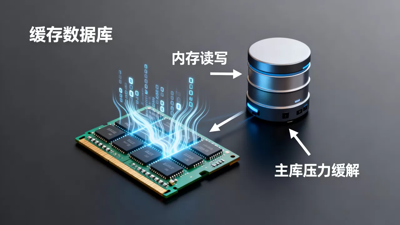 缓存数据库如何用内存读写缓解主库压力，原理是什么？