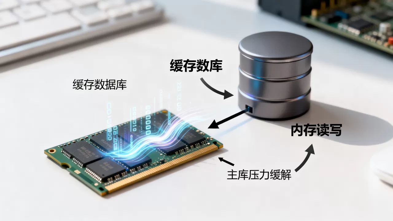 缓存数据库如何用内存读写缓解主库压力，原理是什么？