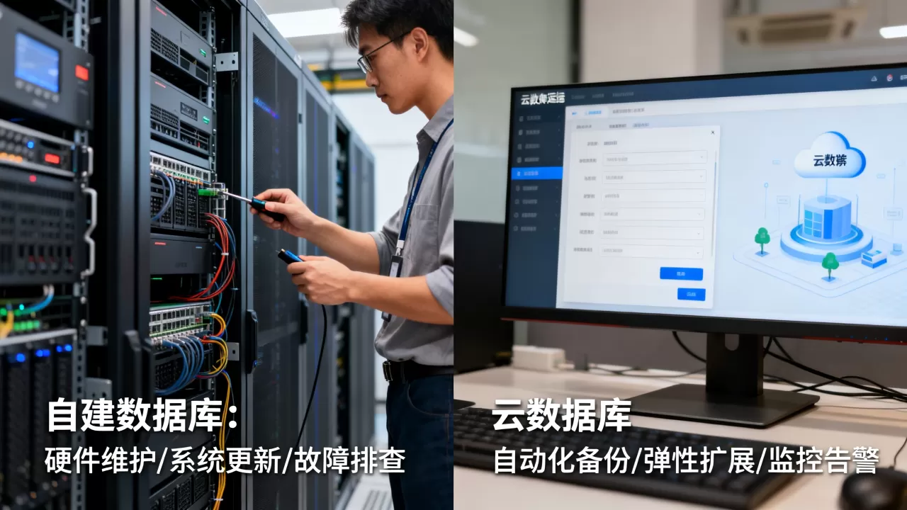 自建数据库与云数据库的核心差异体现在哪些运维环节,数据库运维哪个更省心? 自建数据库与云数据库的核心差异体现在哪些运维环节,数据库运维哪个更省心?