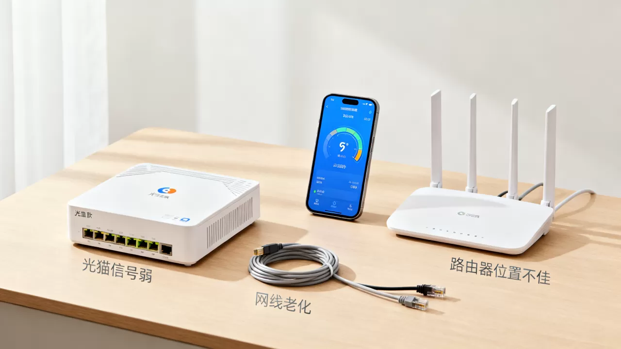 网速跑不满带宽怎么办？宽带测速不达标原因。