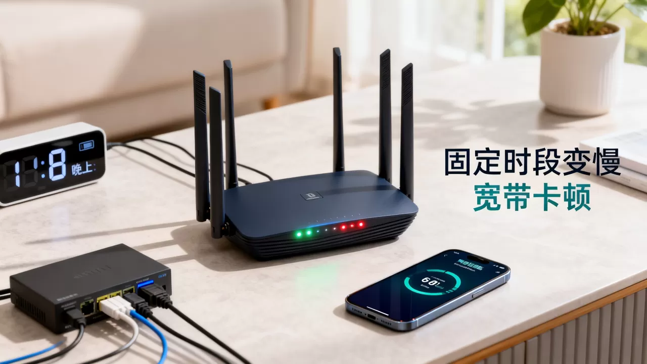 每天固定时段变慢，这种规律性藏着什么线索？，宽带定时卡顿怎么解决