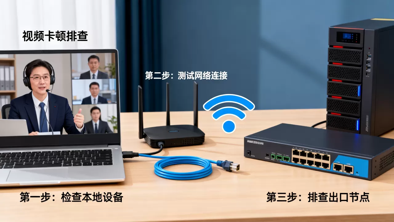 视频会议卡顿怎么排查?从本地到出口的排查顺序是什么 视频会议卡顿怎么排查?从本地到出口的排查顺序是什么