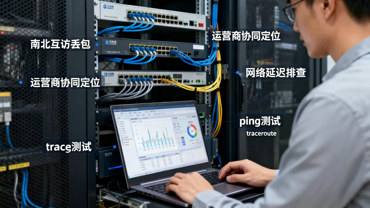 南北互访丢包时运营商侧如何协同定位，网络延迟高怎么排查
