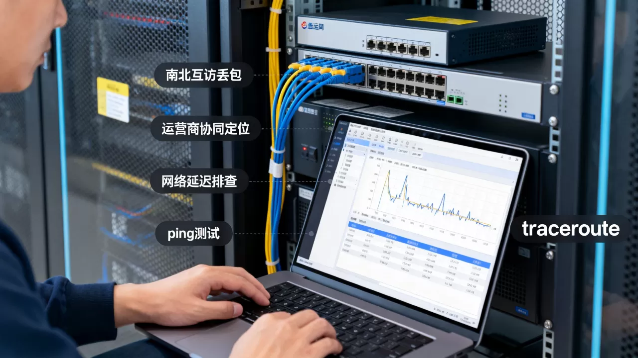 南北互访丢包时运营商侧如何协同定位，网络延迟高怎么排查