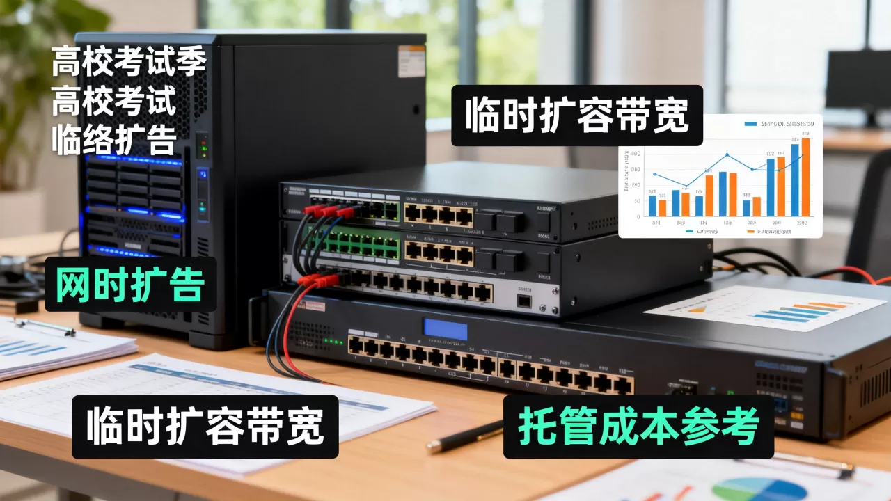 高校考试季临时扩容带宽的托管成本参考