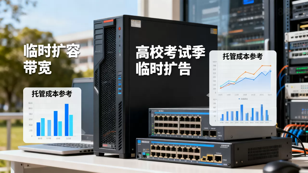 高校考试季临时扩容带宽的托管成本参考