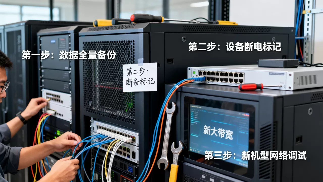老机房迁到大带宽机型的切换顺序是什么,迁移时如何避免中断? 老机房迁到大带宽机型的切换顺序是什么,迁移时如何避免中断?