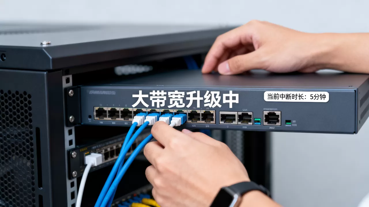 大带宽升级如何控制中断时长？升级断网多久正常