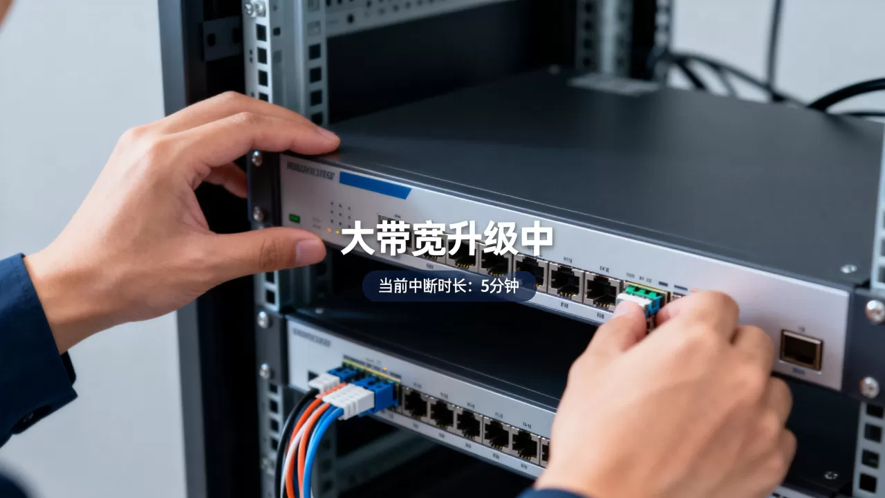 大带宽升级如何控制中断时长？升级断网多久正常