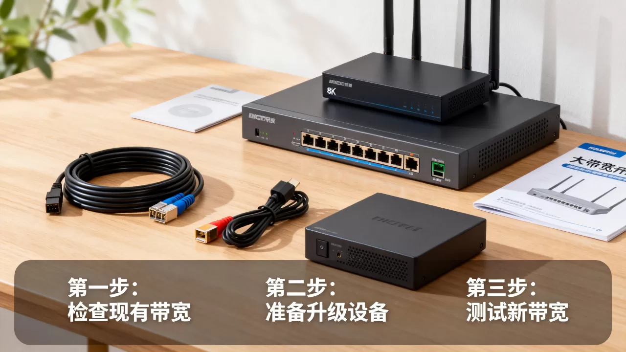 平滑升级大带宽的操作先后顺序是什么，有哪些关键步骤？