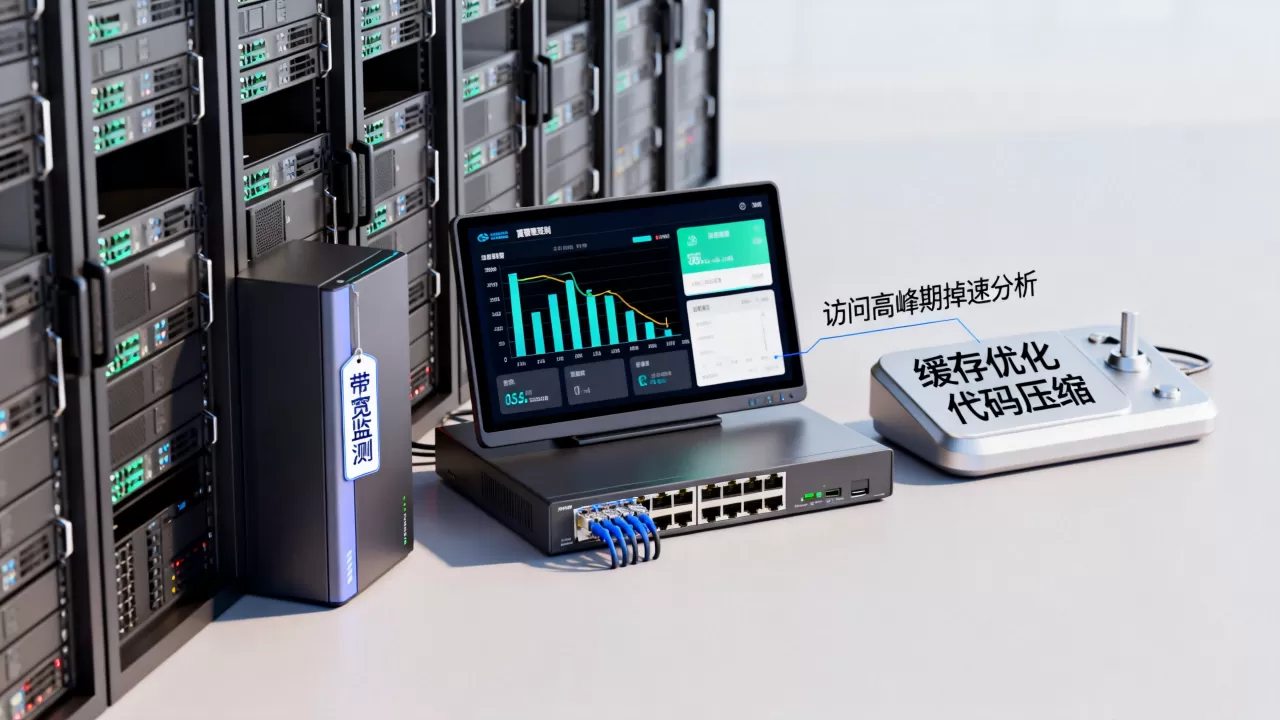 访问高峰期网站掉速原因是什么，服务器带宽不足如何排查，性能优化技巧