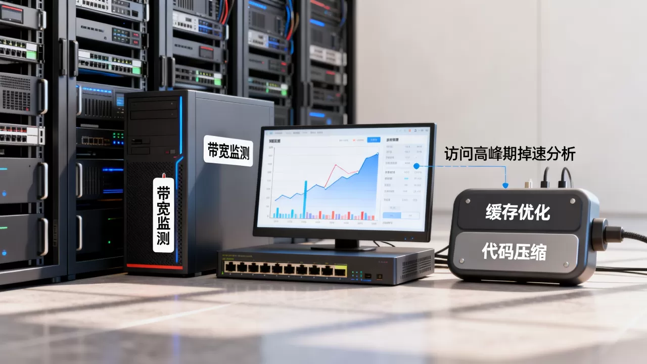 访问高峰期网站掉速原因是什么，服务器带宽不足如何排查，性能优化技巧