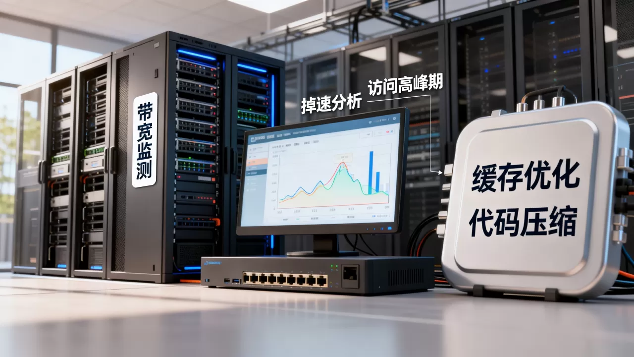 访问高峰期网站掉速原因是什么，服务器带宽不足如何排查，性能优化技巧