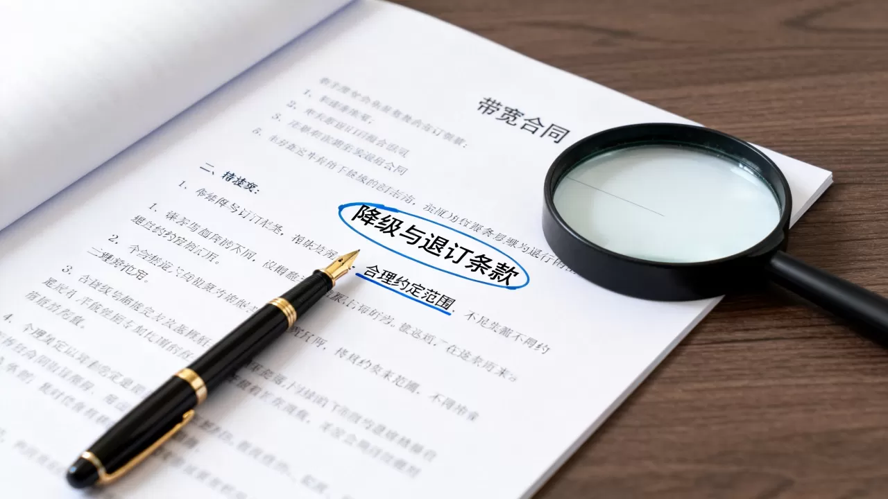 降级与退订条款在大带宽合同里怎么看，大带宽合同降级退订如何约定才合理？