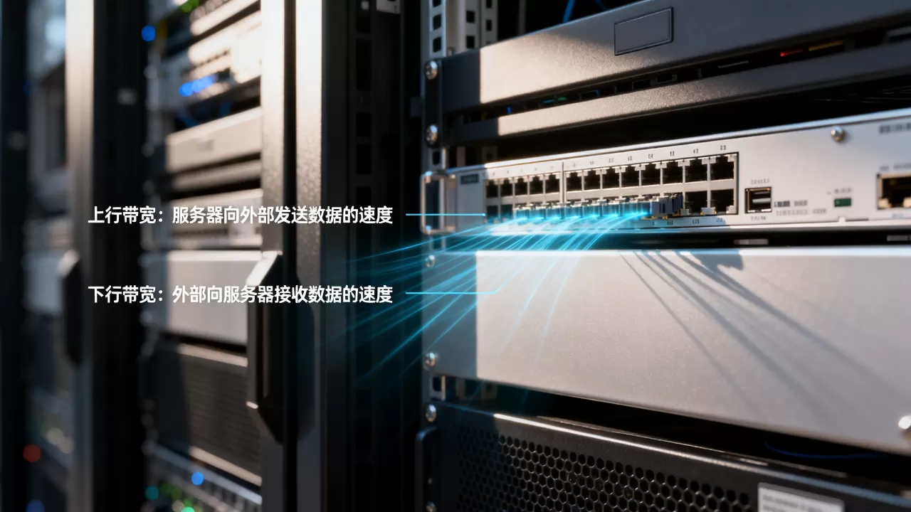服务器上行带宽和下行带宽分别指什么，怎么理解？