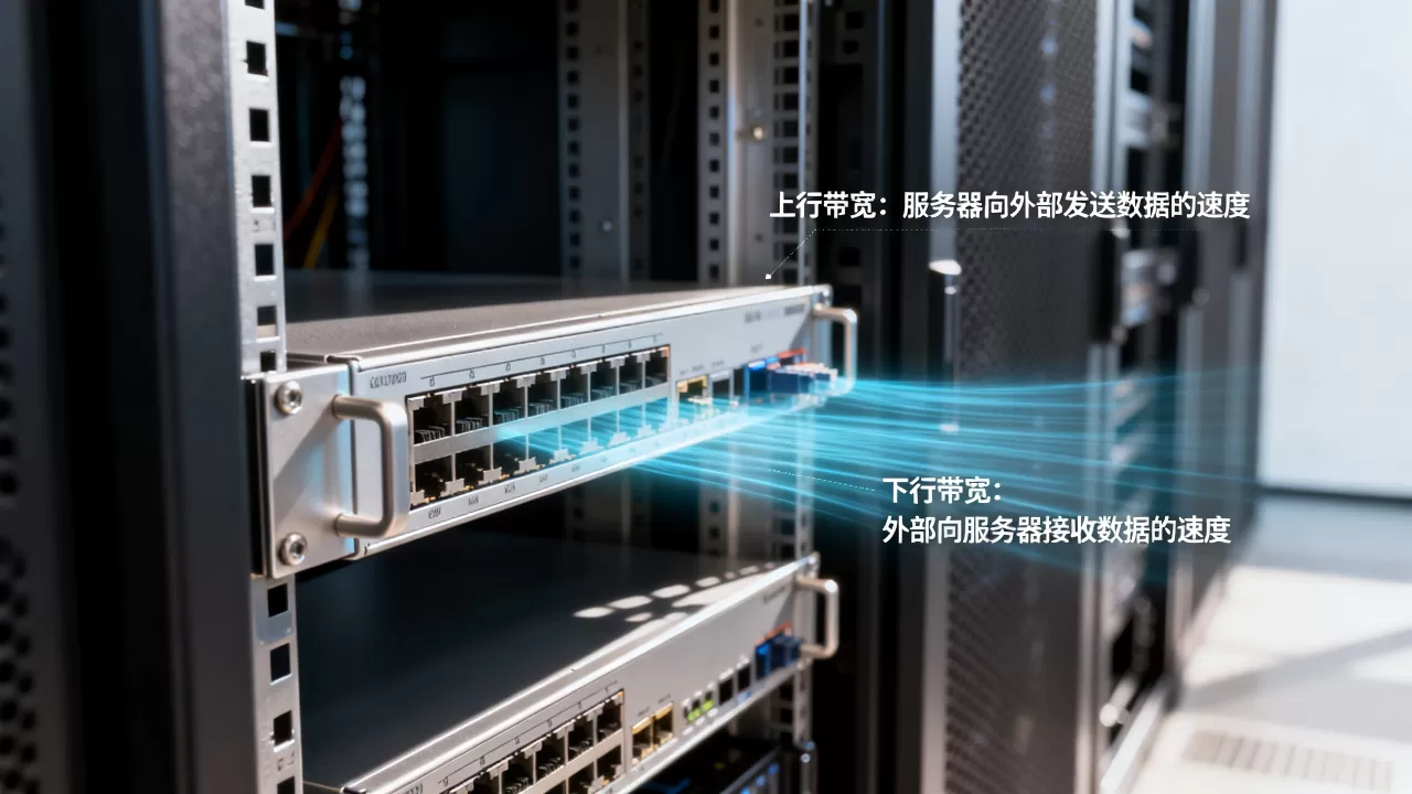服务器上行带宽和下行带宽分别指什么，怎么理解？