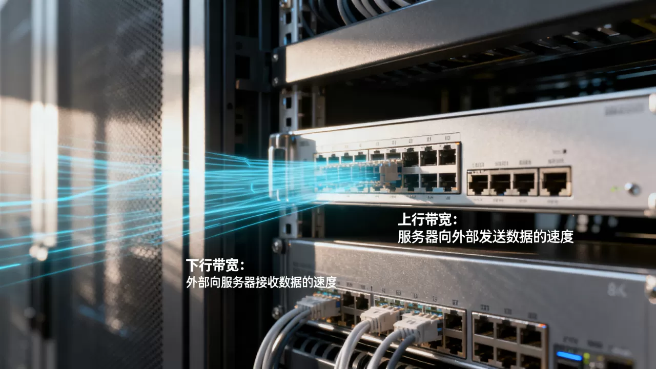 服务器上行带宽和下行带宽分别指什么，怎么理解？