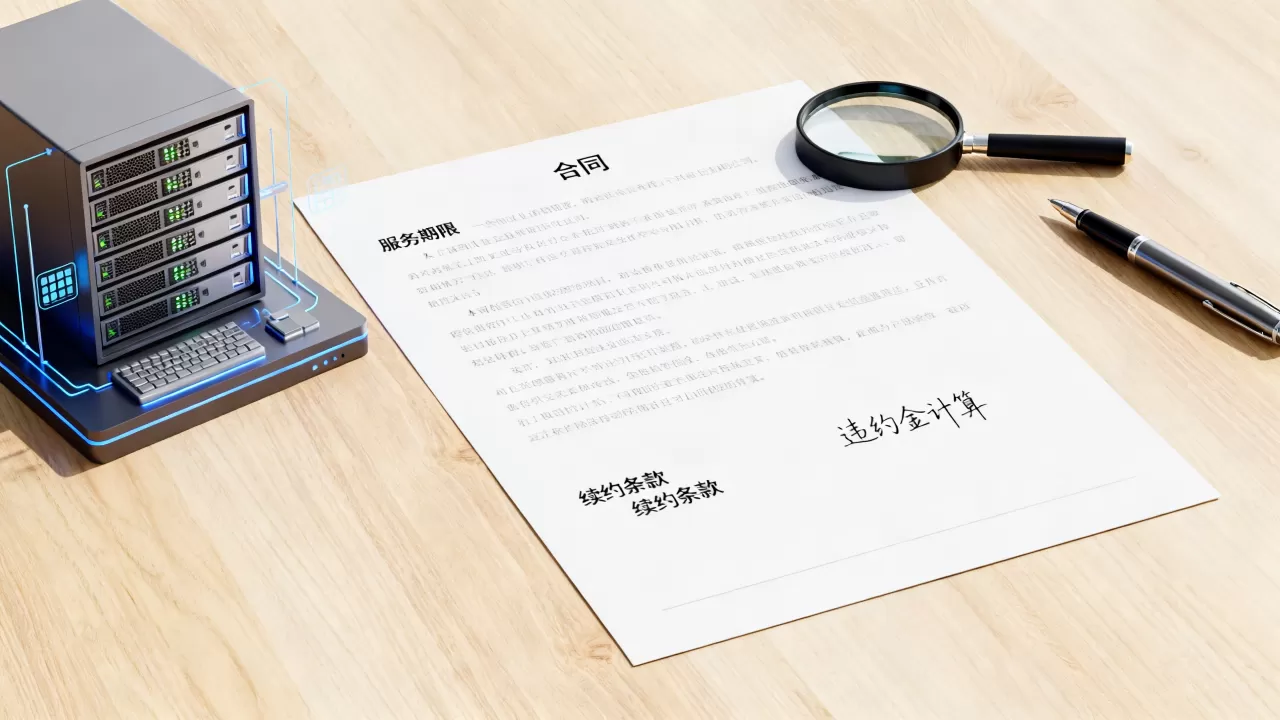 深圳服务器租用合同里的哪些条款需要提前看清楚，续约违约金怎么算