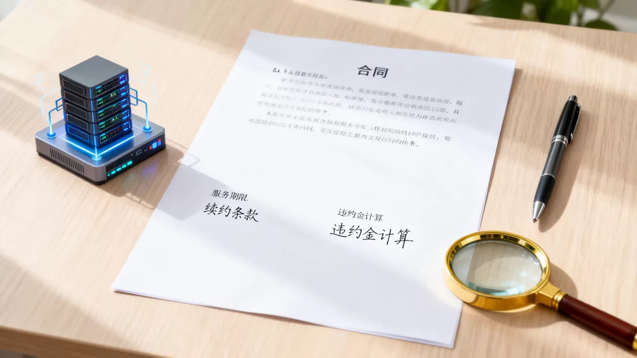 深圳服务器租用合同里的哪些条款需要提前看清楚，续约违约金怎么算