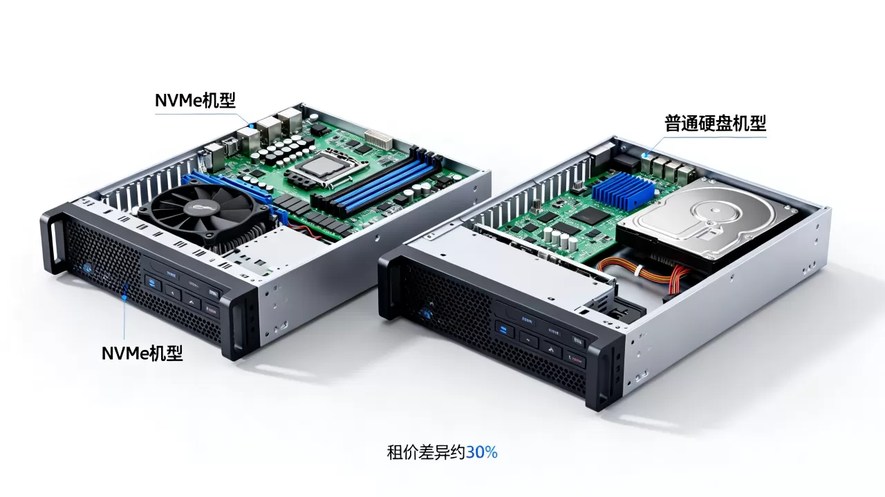 NVMe机型和普通硬盘机型租价差异大吗？云服务器价格相差多少？