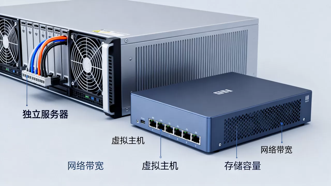 北京独立服务器与虚拟主机怎么区分？选型时该关注哪些性能指标？