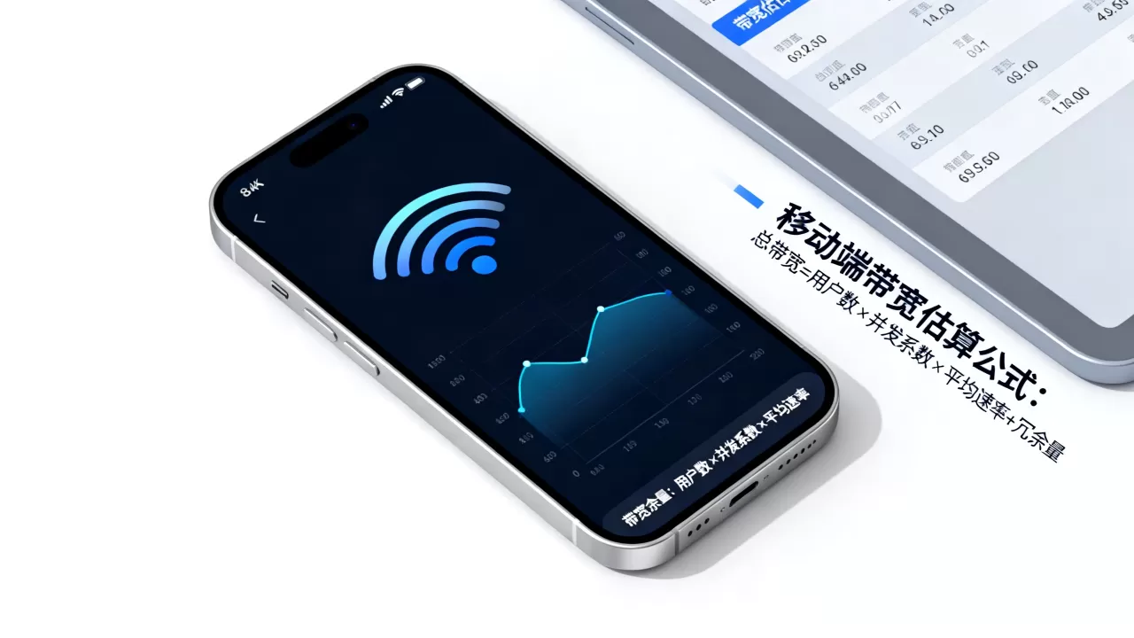 移动端用户为主时带宽估算要加哪些余量，移动端带宽估算公式是什么