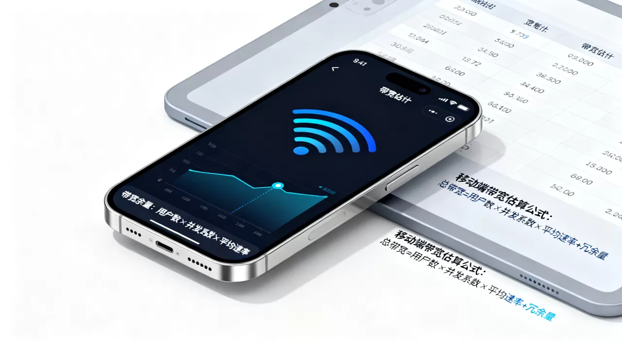 移动端用户为主时带宽估算要加哪些余量，移动端带宽估算公式是什么