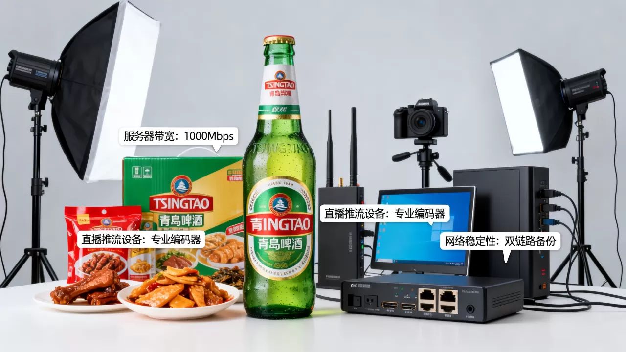 青岛啤酒食品直播带货-大带宽配置清单 青岛啤酒食品直播带货-大带宽配置清单